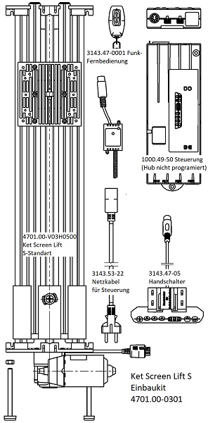 Ket-Screen_TV-Lift_bis25kg_500mm_Hub_Zeichnung1 Ket-Screen, TV-Lift bis 25 kg 500mm Hub Zeichnung2