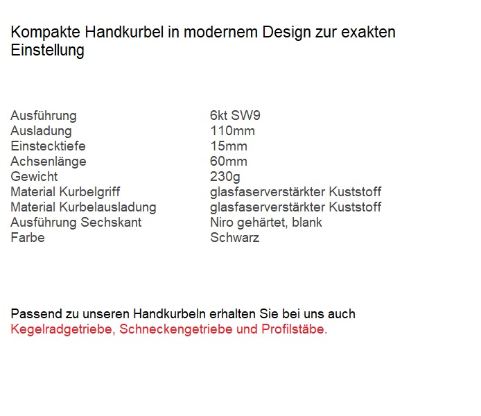 Handkurbel_6ktSW9_Achsenlnge60mm_Zeichnung1 Handkurbel 6kt SW9 l Achsenlänge 60mm l Ausladung 110mm l Einstecktiefe 15mm Zeichnung1