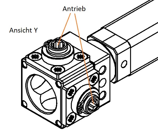 Kegelradgetriebe_mit_Spindeleinheit_Hub200_rechts_Zeichnung1 Kegelradgetriebe mit Spindeleinheit 300 / 200 / TR 14x3 rechts