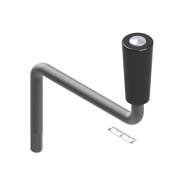 Handkurbel_6ktSW7_Achsenlnge62mm Handkurbel 6kt SW7 l Achsenlänge 62mm l Ausladung 90mm l Einstecktiefe 15mm