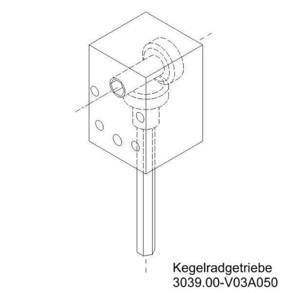 Kegelradgetriebe4Nm_Ausladung_50mm_Zeichnung1 Kegelradgetriebe 4 Nm Ausladung 50mm Zeichnung