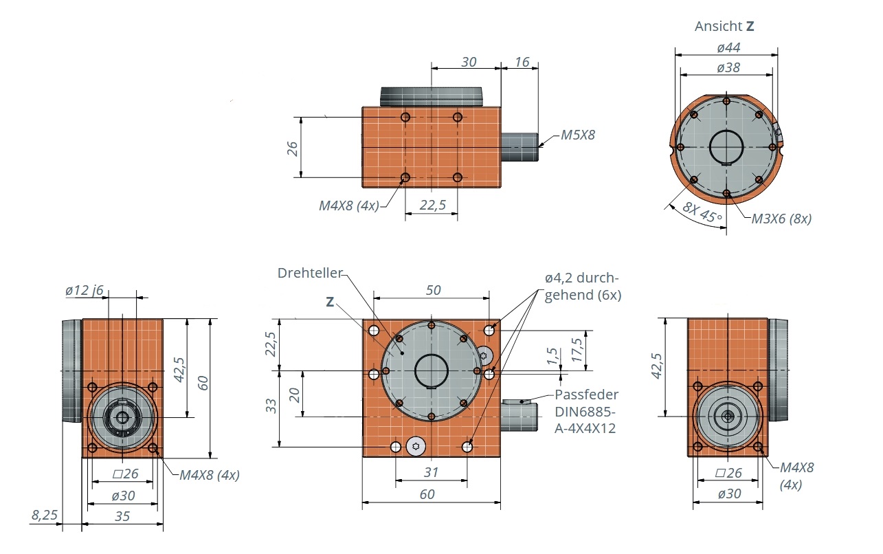 2020-00-S0DRXXDrehtellereinAntrieblJLT36kJ0HCLs Schneckengetriebe mit Drehteller und einem Antriebszapfen 1,5 Nm - 15 Nm l 1:1 - 65:1