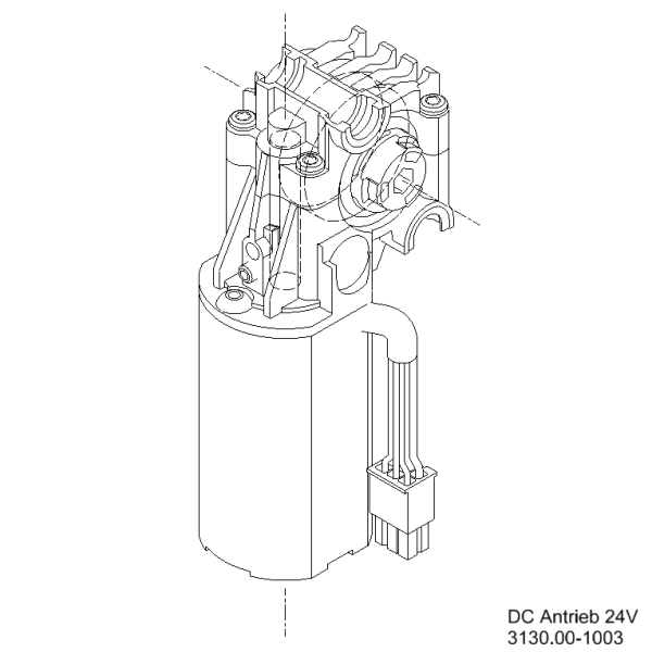 DC Motor mit Getriebe 24V l 6kt SW7 l ohne Befestigungsplatte Zeichnung1