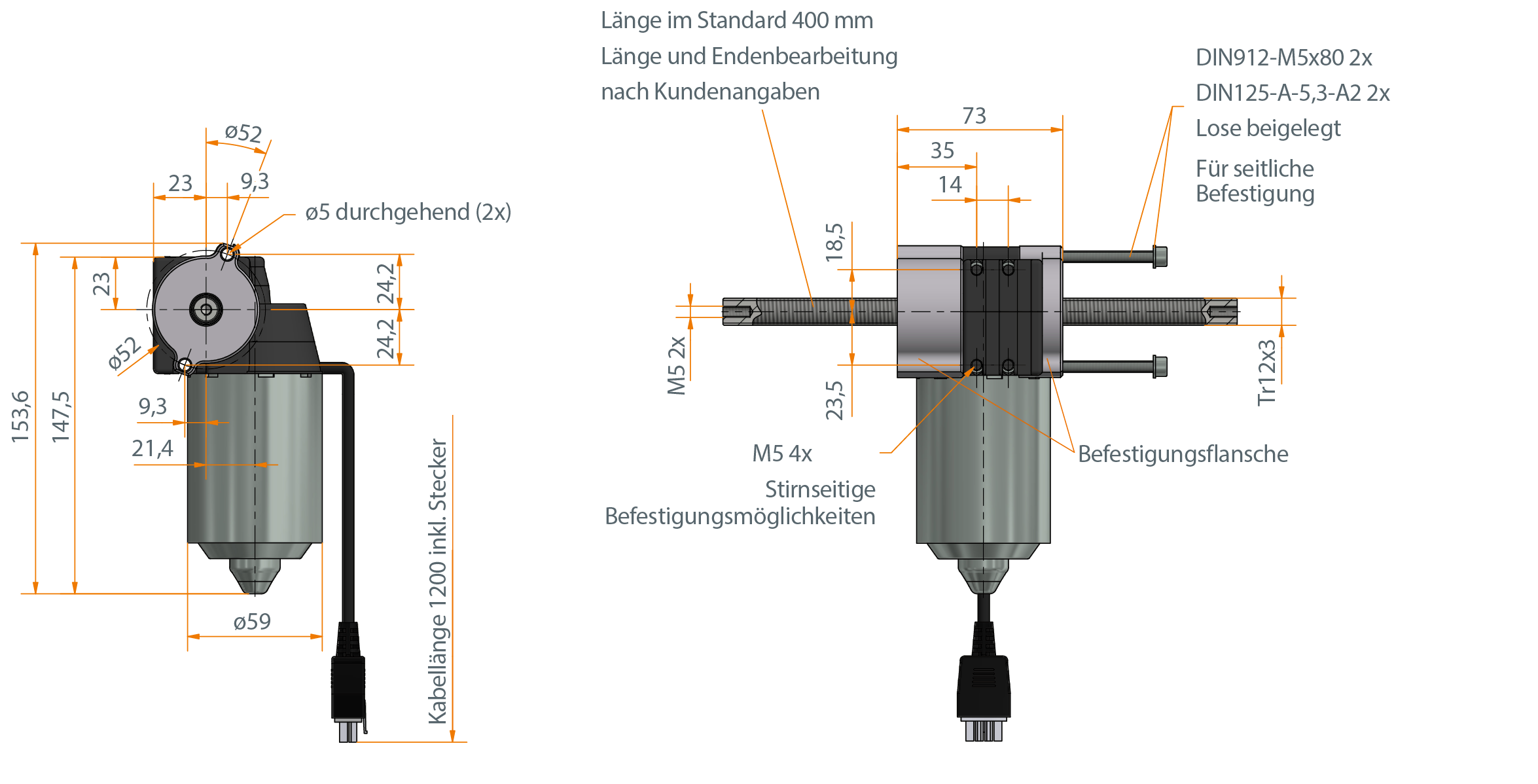 Drive with throughgoing spindel 3146