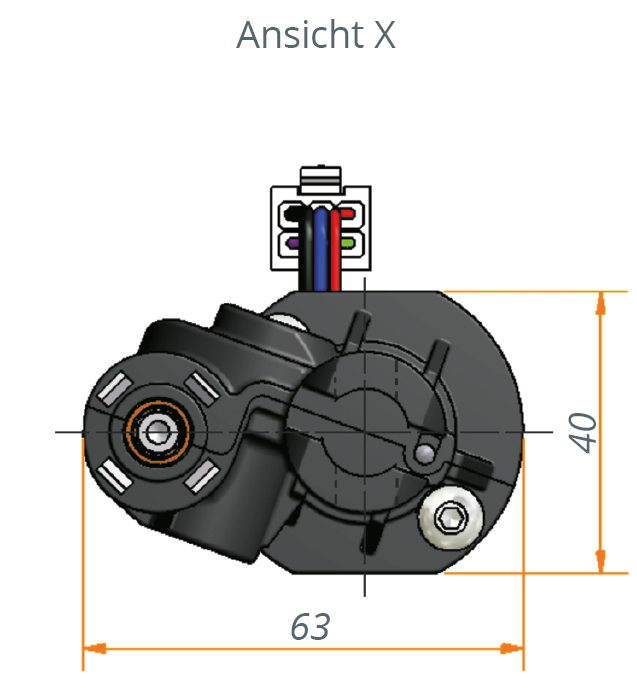 Inline spindle drive 3122 Ansicht X Inline-Spindelantrieb