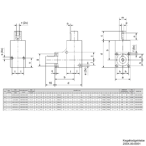 _Kegelradgetriebe_bevelgear_200X_00-0001-2 Umlenkgetriebe 90° Winkelgetriebe Ket-Bee 200X L-Getriebe