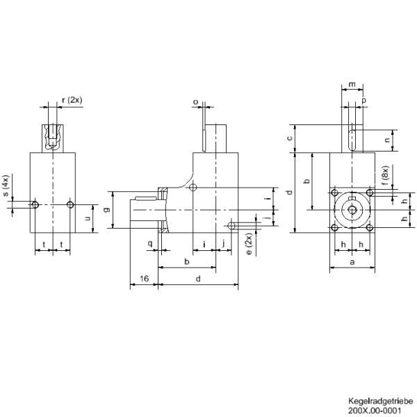 Kegelradgetriebe__Umlenkgetriebe_01Nm_Zeichnung Kegelradgetriebe  0,1 - 4 Nm  1:1 0,1 Nm / Ø6j6