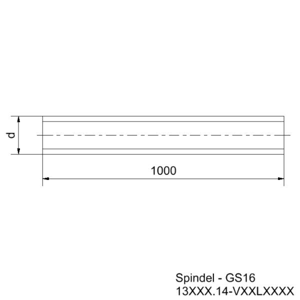 Trapezgewindespindel TR 16 Stahl TR 16x8 P4 / rechts / 1000 mm