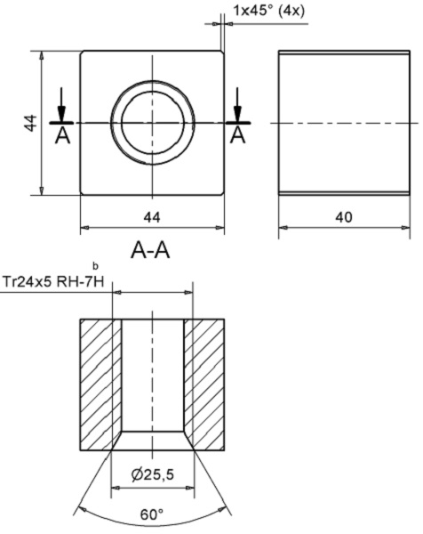 Vierkantmutter_mit_trapezgewinde_TR24x5_Zeichnung Vierkantmutter mit Trapezgewinde TR 24 Zeichnung