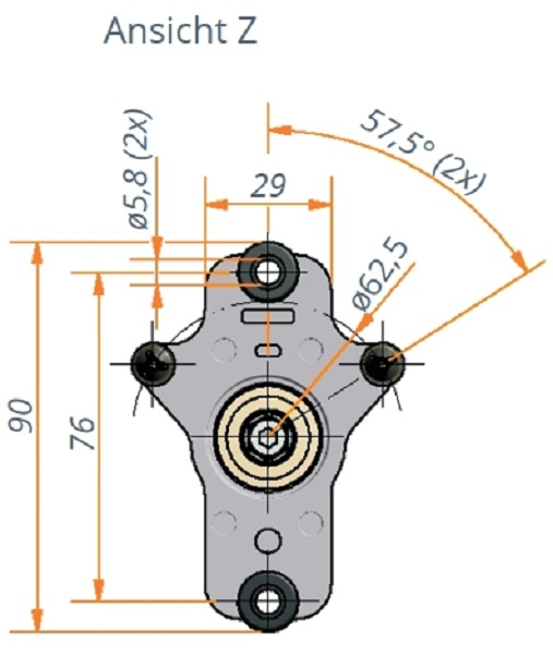 Synchronteleskop-Spindeleinheit mit Motoradapter l Einbaumaß 495mm Zeichnung1