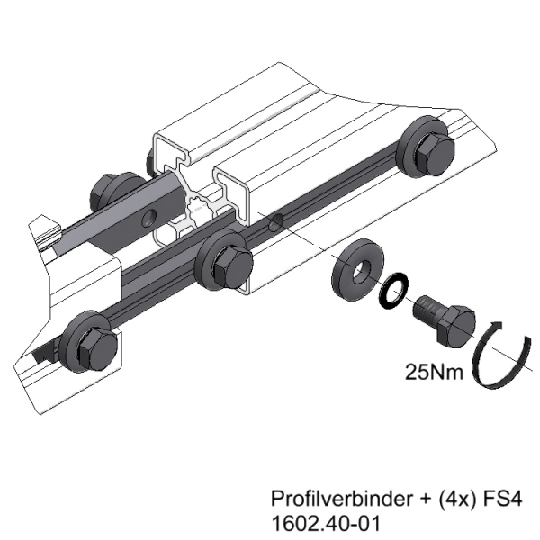 Profilverbinder Streckenverbinder Montageprofile Zeichnung