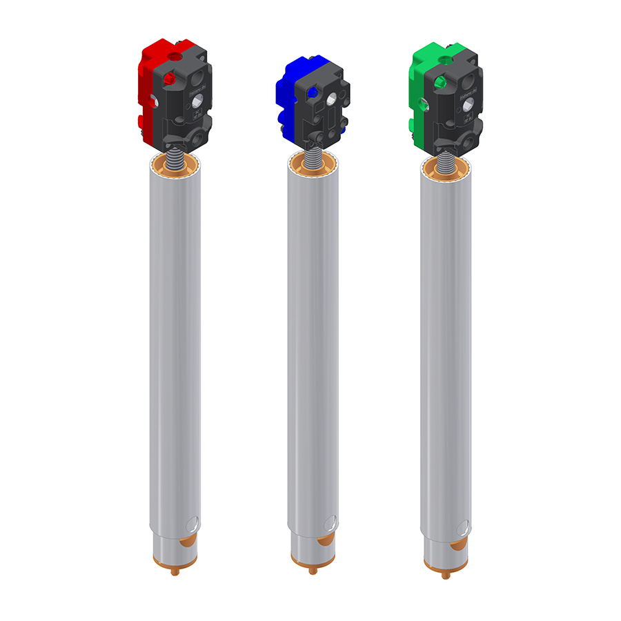 Kegelradgetriebe mit Synchronteleskopspindel Zweifach teleskopierbare Hubeinheit mit Kegelradgetriebekopf für diverse lineare Antriebslösungen