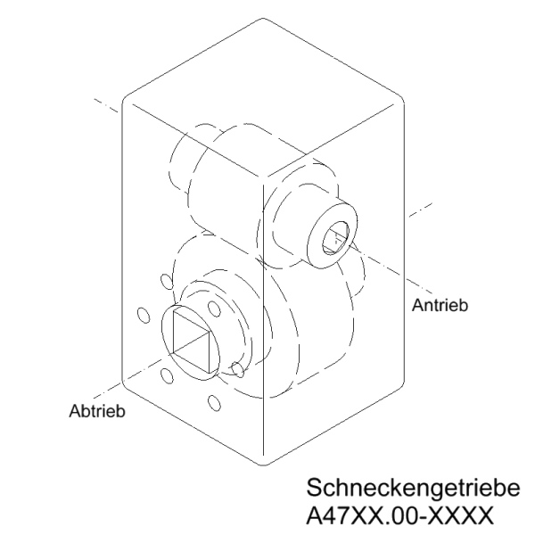 Schneckengetriebe 3Nm 2:1 Zeichnung