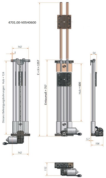 Ket-Screen_TV-Lift_bis25kg_600mm_Hub_Zeichnung Ket-Screen, TV-Lift bis 25kg 600mm Hub Zeichnung
