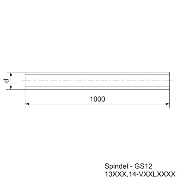 Trapezgewindespindel_tr12_Zeichnung Trapezgewindespindel TR 12 / SG 12 Stahl