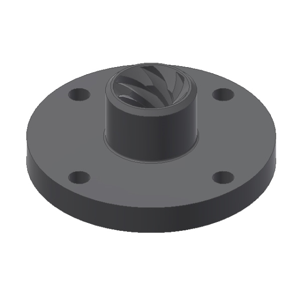 Flanschmutter_mit_Trapezgewinde_SG14x30_p5 Flanschmutter mit Trapezgewinde SG 14 POM SG 14x30 P5 / rechts / 4 Loch