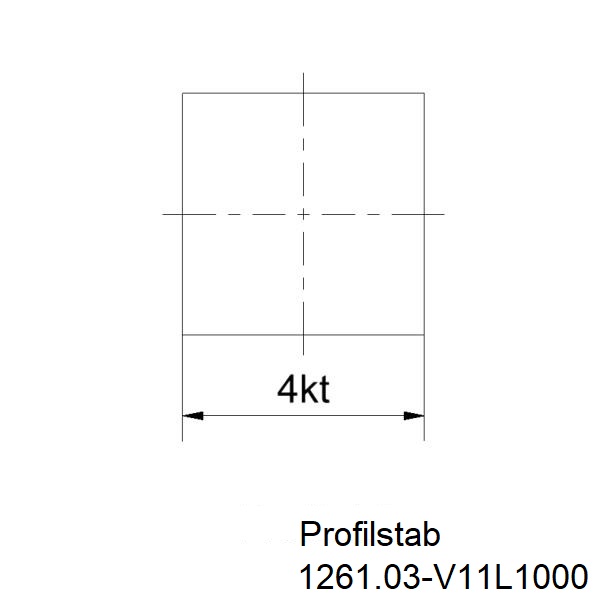 Vierkantstab 6x6 mm; 1000mm  Zeichnung