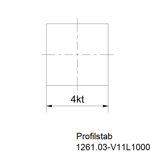 Profilstab_Vierkantstab_6x6_1Meter_Zeichnung Vierkantstab 6x6 mm; 1000mm  Zeichnung