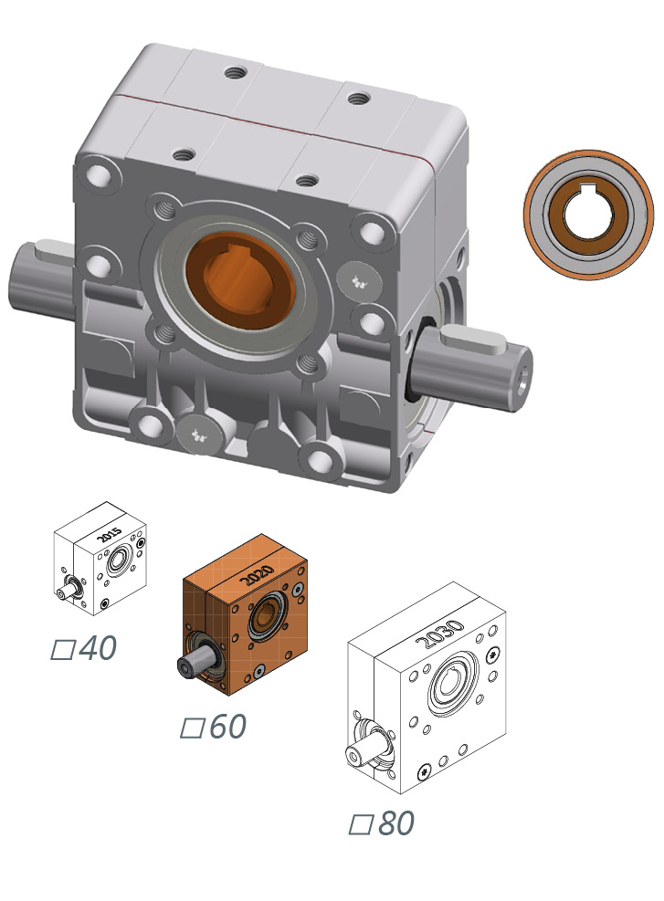 Ket-Motion 2020 worm gear with keyway  Zinc 1:1
