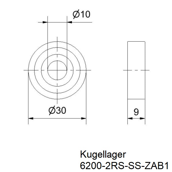 Kugellager_Edelstahl_10x30x9_1Stck_Zeichnung Kugellager Niro 10x30x9 l 1 Stück Zeichnung