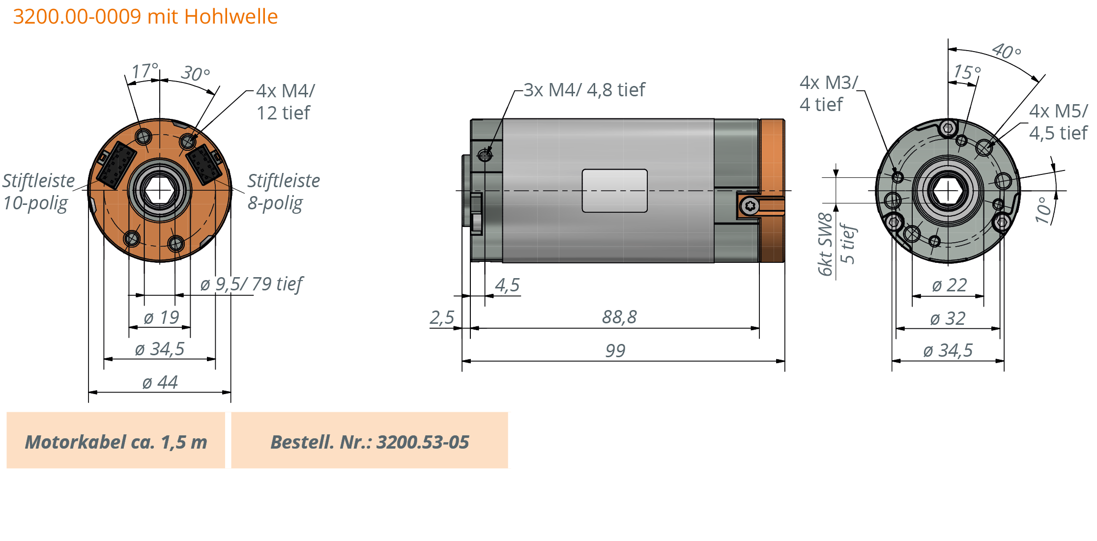 t-Rex 3200 I-44-89-L12 S2 (long version, focus rotational speed) at 24 VDC t-Rex 3200 I-44-89-L12 S2 (long version, focus rotational speed) at 24 VDC