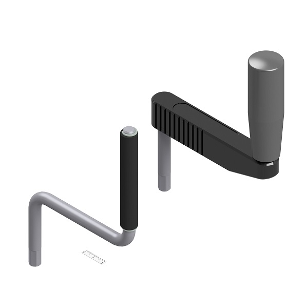 Handkurbel_6ktSW9_Achsenlnge60mm Handkurbel 6kt SW9 l Achsenlänge 60mm l Ausladung 110mm l Einstecktiefe 15mm