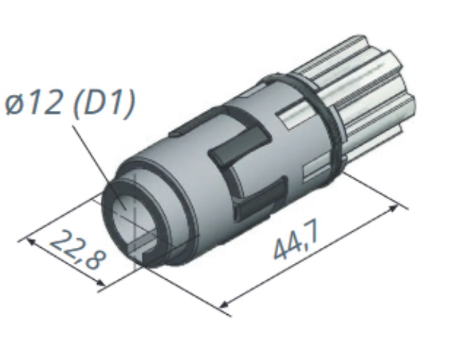 3790-12-0007vMhbwmJlqWiJT Klauenkupplung 12mm Ø  4P9 / für Keilwellenprofil (DIN5463 6x12x20)