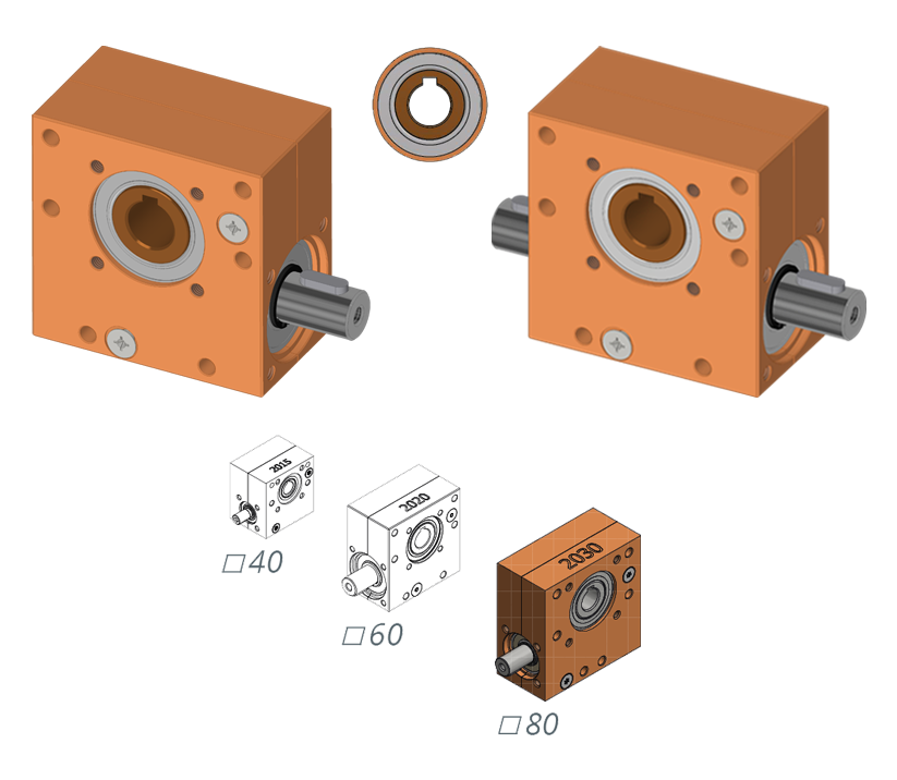 Worm gear reducer Ket-Motion 2030 with feather key  