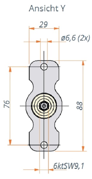 Synchronteleskop-Spindeleinheit mit Motoradapter l Einbaumaß 500mm Zeichnung1