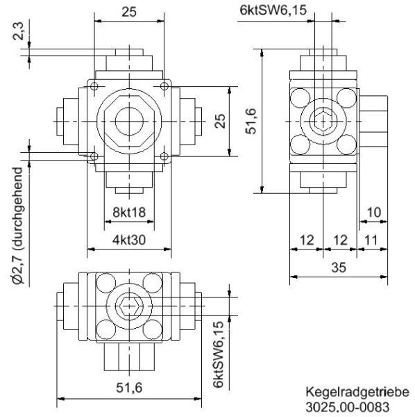 OS3025_00-0083Kleingetriebe_Kegelradgetriebe Umlenkgetriebe 4 / nein