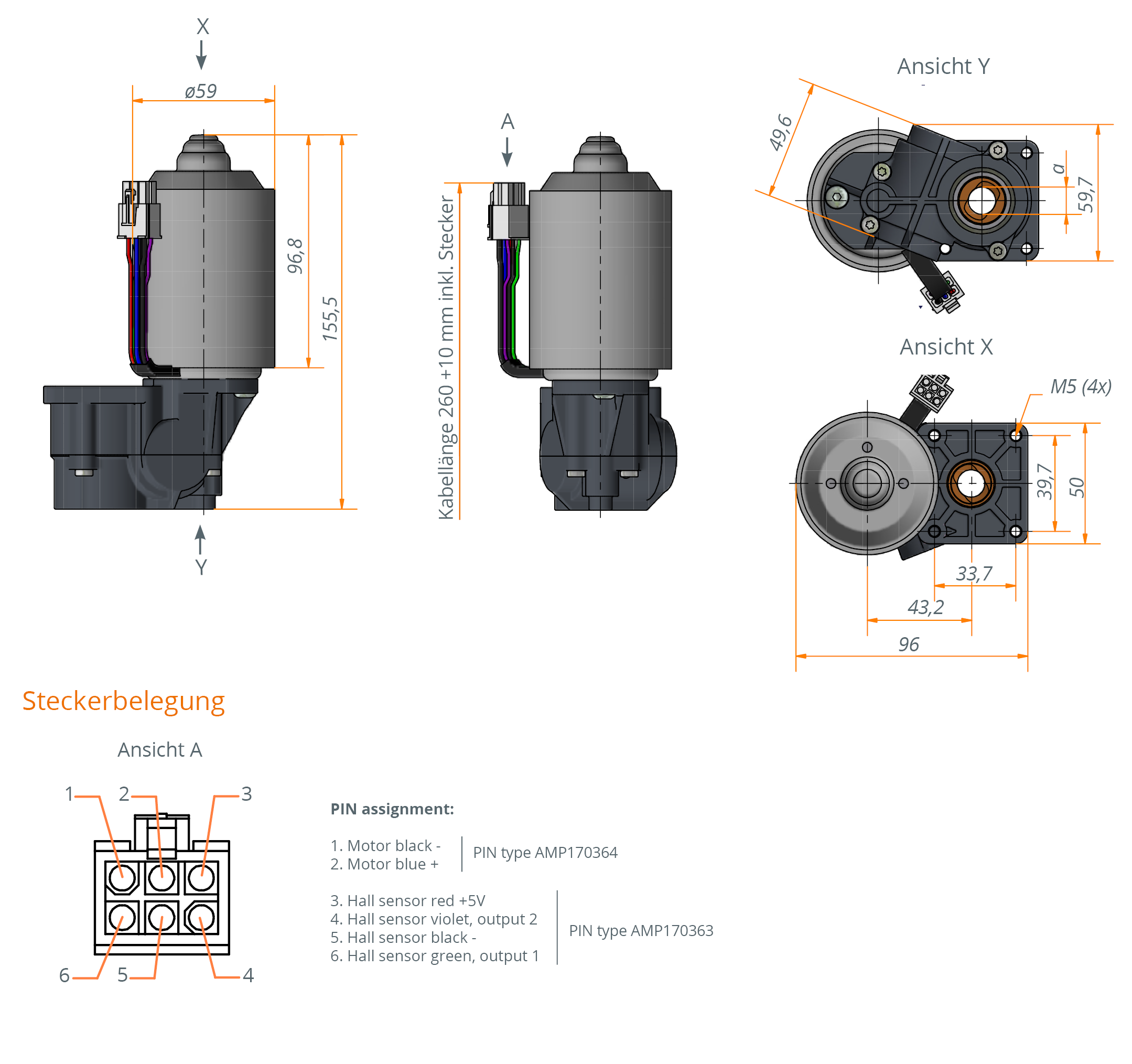 Motor drive for through going spindle 4779