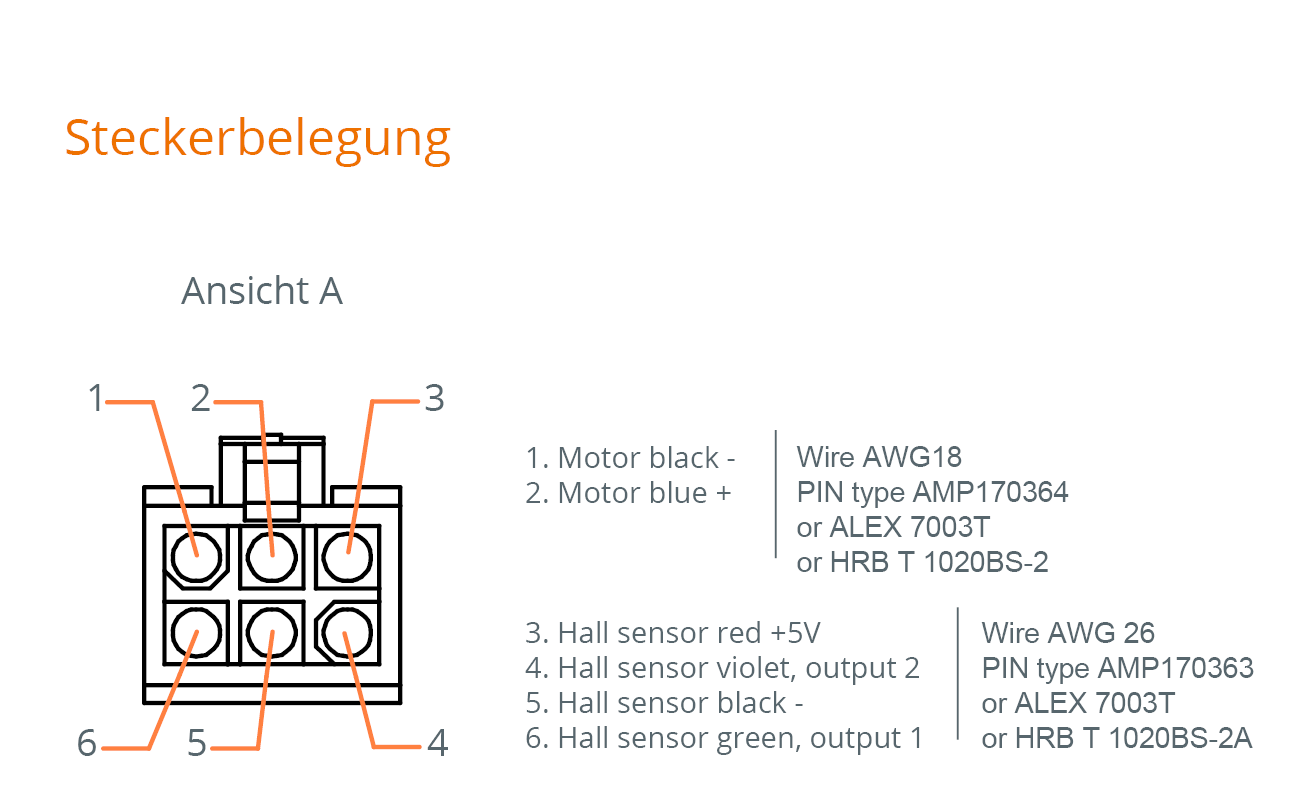 Steckerbelegung Motorantrieb 3121