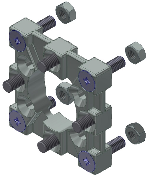 Befestigungsflansch für Kegelradgetriebe .Passender Befestigungsflansch aus Druckguss für sichere Befestigung der Kegelradgetriebe. Individuelle und einfache Fixierung der Getriebe ist gewährleistet.  Befestigungsflansch für Kegelradgetriebe 3D