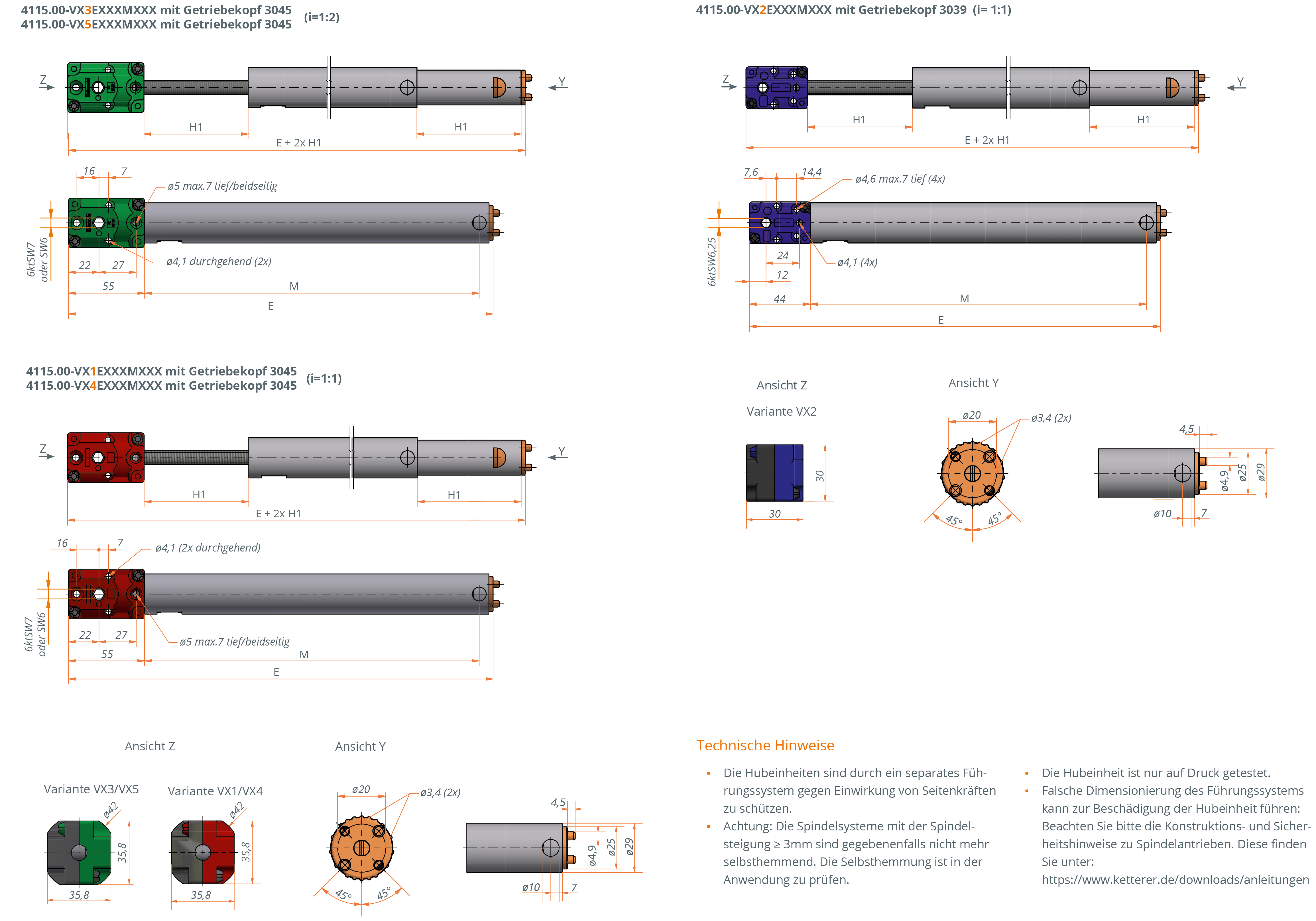 Technical Drawing Bevel Gearbox with Synchronous Telescopic Spindle