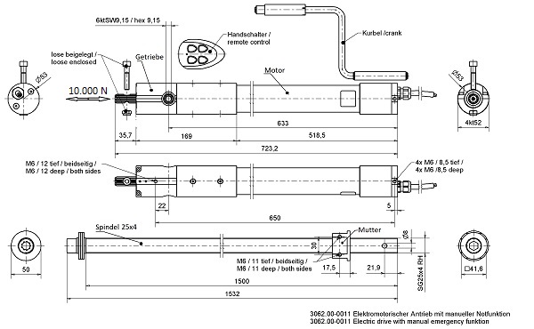Elektromotorischer Spindelantrieb l 230V l 120U/min bei 5Nm Elektromotorischer Spindelantrieb l 230V l 120U/min bei 5Nm
