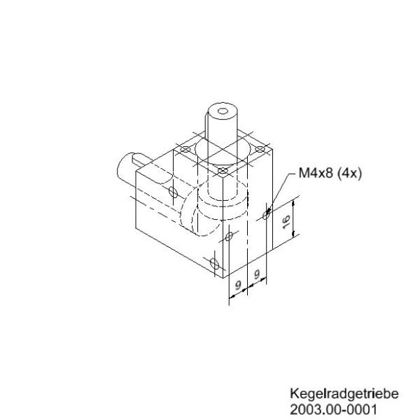 Kegelradgetriebe  0,1 - 4 Nm  1:1 1 Nm / Ø10j6