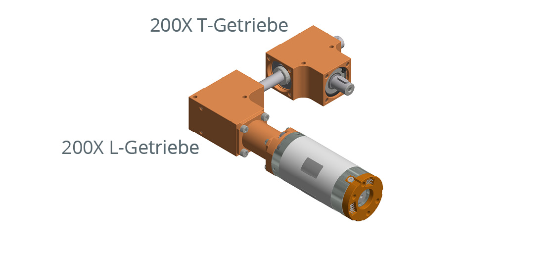 Montiertes Winkelgetriebe Ket-Bee 200X LxC in Anwendung