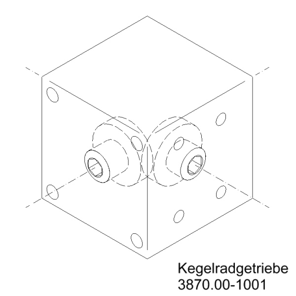 Kegelradgetriebe innen 6kt SW6 / 2