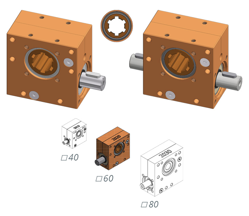 Worm gear reducer Ket-Motion 2020 with splined shaft connection