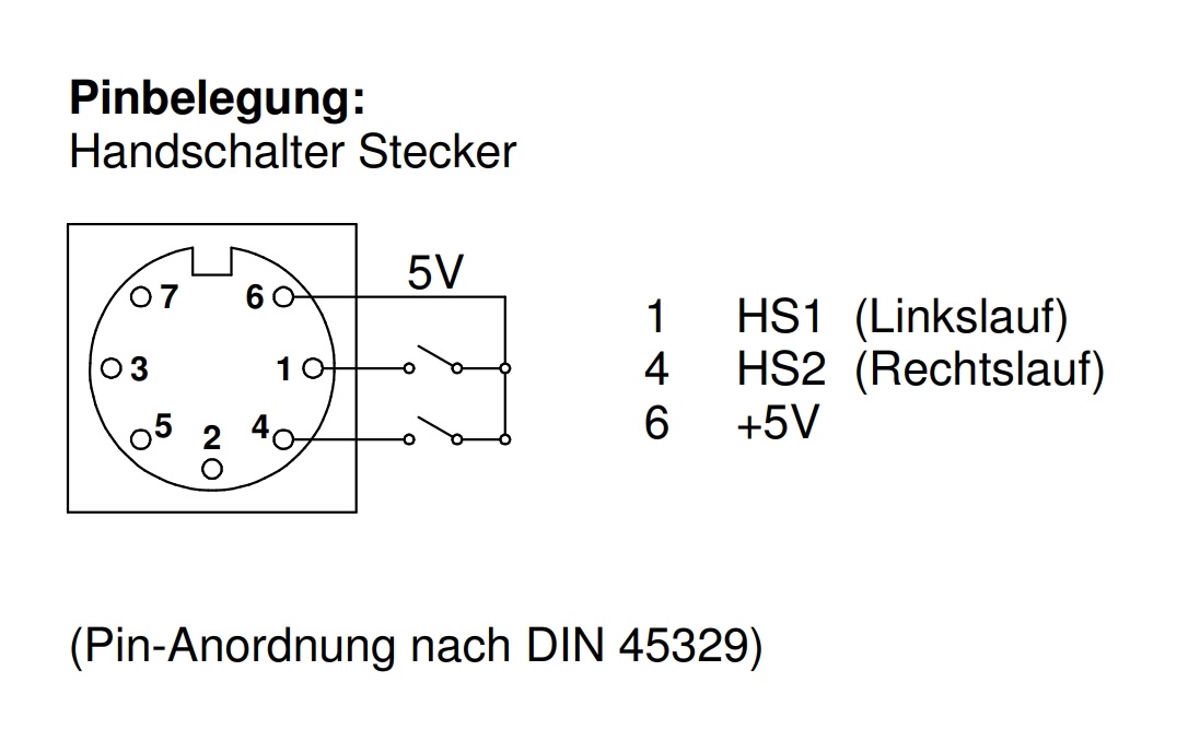 Einfacher Handschalter HSM-OD-2LD Rev6 Pinbelegung