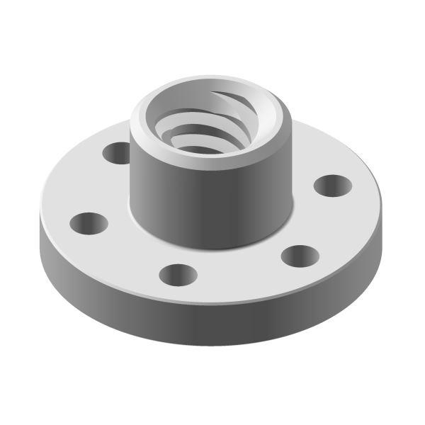 Flanschmutter_mit_trapezgewinde_SG20 Flanschmutter mit Trapezgewinde SG 20 POM