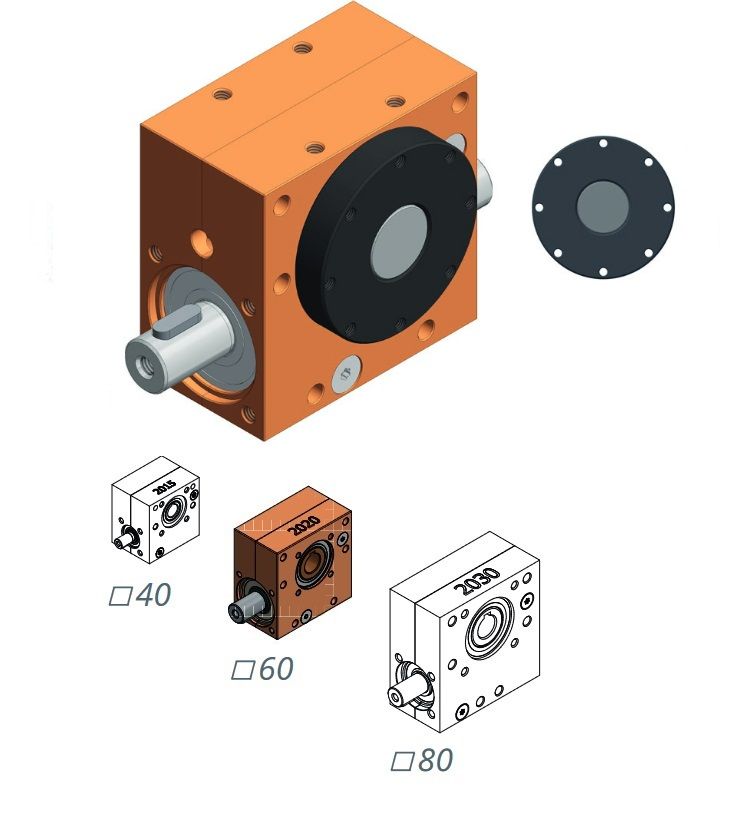 Backlash-free worm gearbox with turntable and two drive journals 65:1